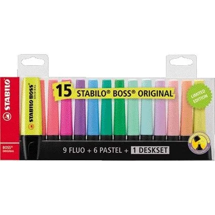 Markeerstift stabilo boss bureauset 70/15 15st ass | 5 stuks van Stabilo – productfoto