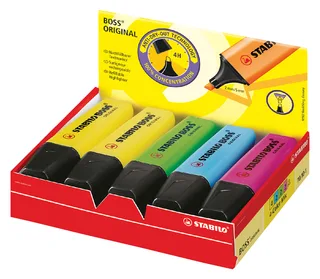 Markeerstift STABILO BOSS Original 70/10 assorti 4 kleuren doos à 10 stuks van Stabilo – productfoto 1 van 3