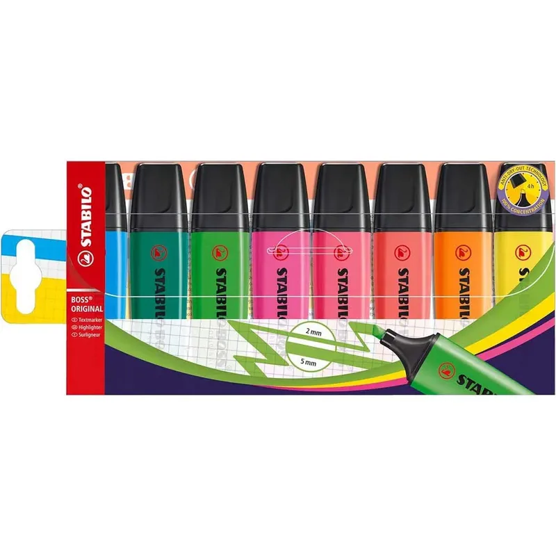 Markeerstift STABILO BOSS Original 70/8 assorti etui à 8 stuks de Stabilo – photo produit 5 sur 5