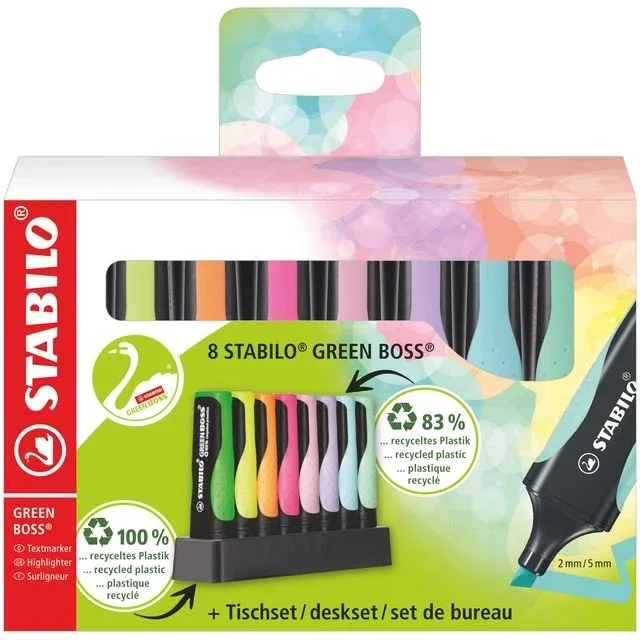 Markeerstift stabilo green boss bureauset 6070/8 | 5 stuks by Stabilo – product photo
