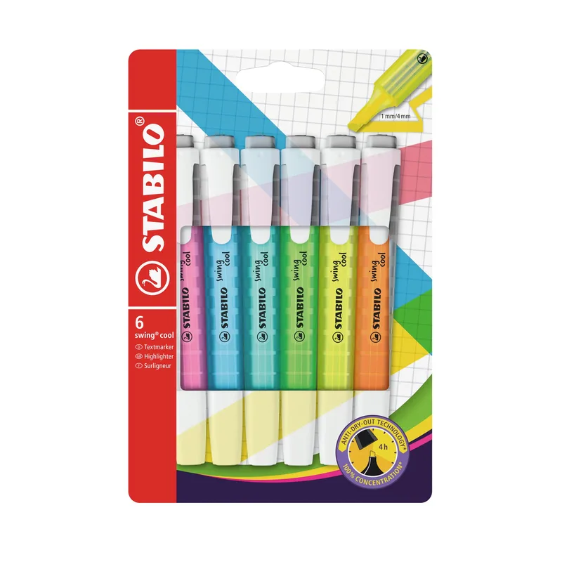 Markeerstift stabilo swing cool 275/6 6st assorti | 5 stuks by Stabilo – product photo