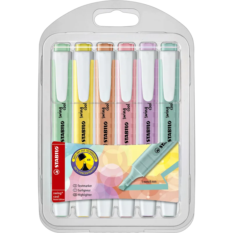 Markeerstift stabilo swing cool 275/6 6st pa ass | 5 stuks by Stabilo – product photo