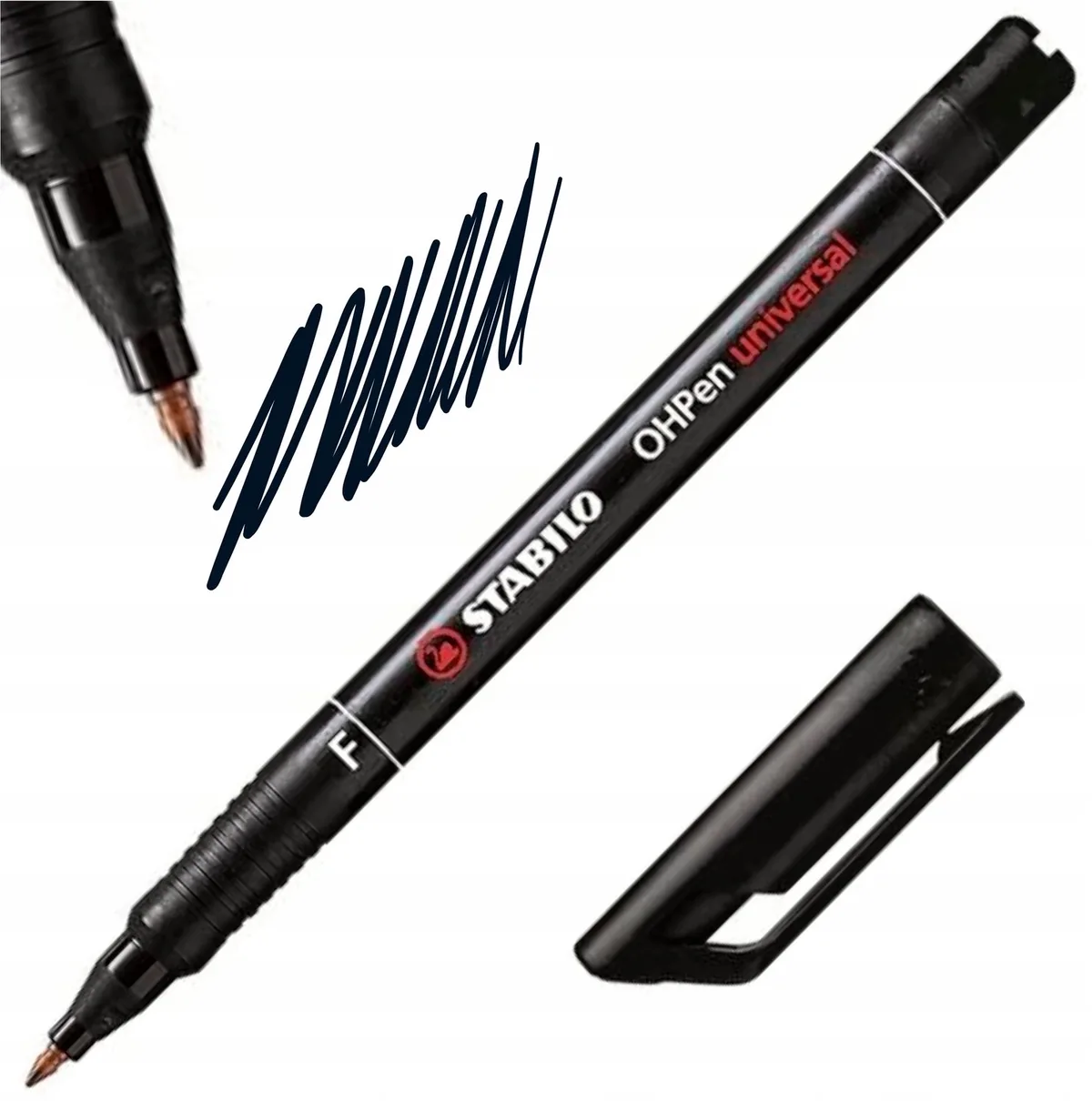 OHPen Watervaste Zwarte Marker - Dunne Lijn 0.7mm de Stabilo en Noir – photo produit