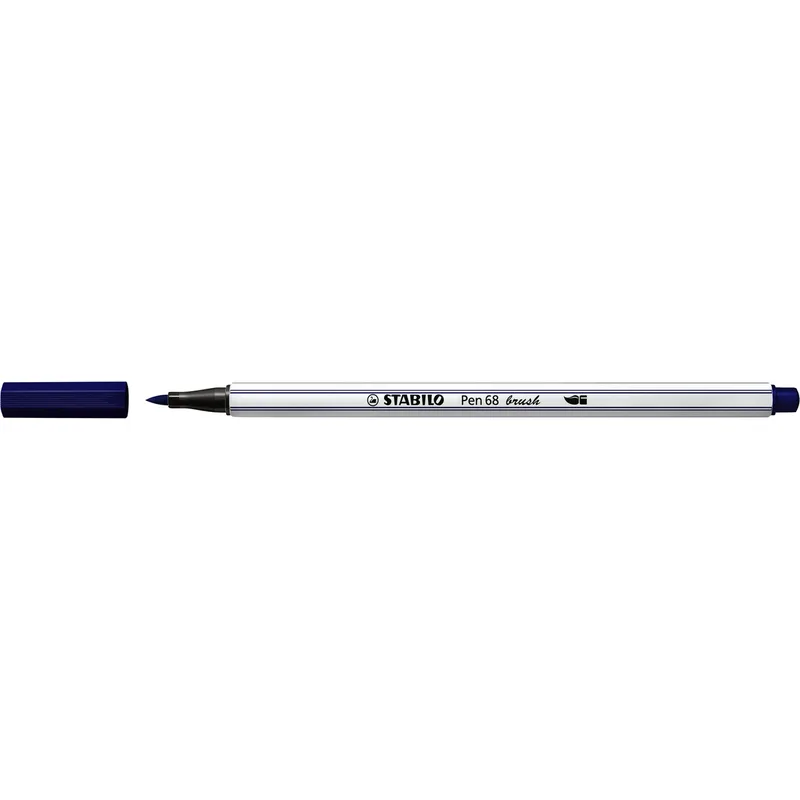 Pen 68 brush, premium brush viltstift, pruissisch blauw, per stuk de Stabilo – photo produit