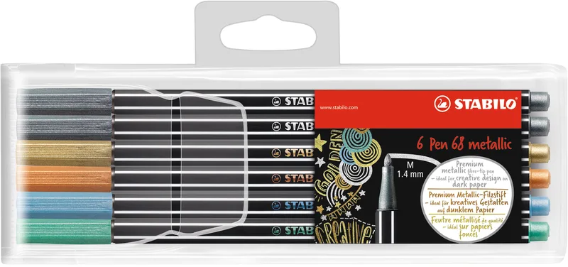 Pen 68 Metallic, 6 pcs (204041) by Stabilo – product photo