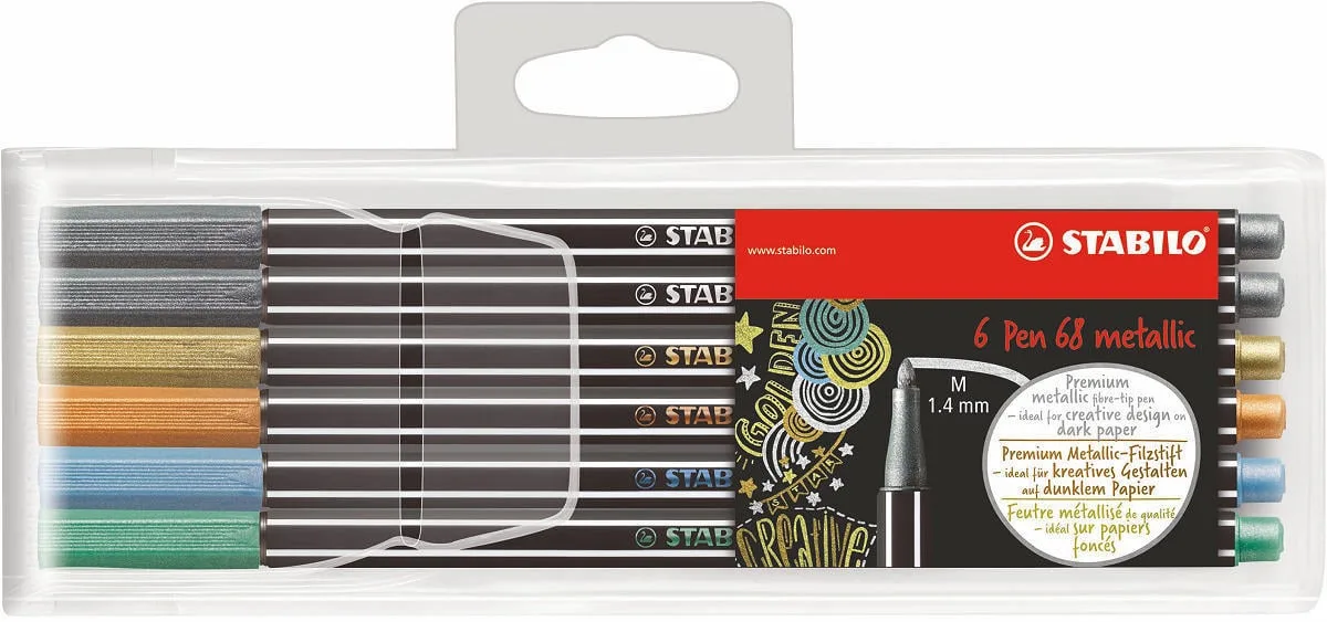 Pen 68 metallic etui 6 stuks fra Stabilo – produktbillede
