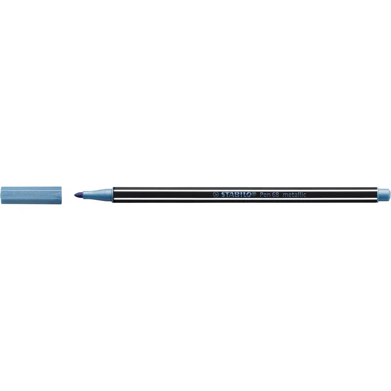 Pen 68 metallic, premium viltstift, metallic blauw, per stuk de Stabilo – photo produit