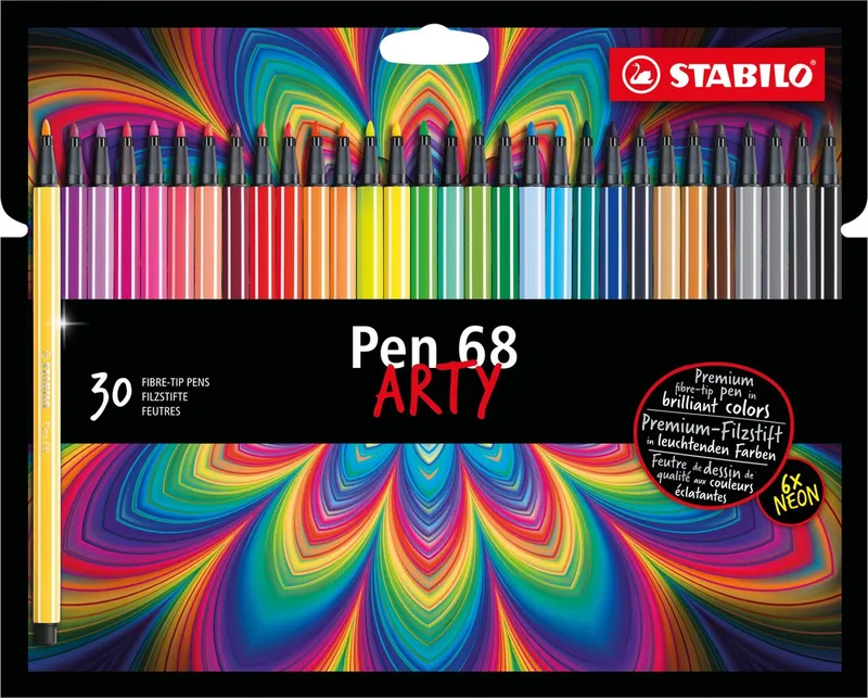 Pen 68 - Premium Viltstift - ARTY Set - Etui Met 30 Kleuren von Stabilo in Mehrfarbig – Produktfoto