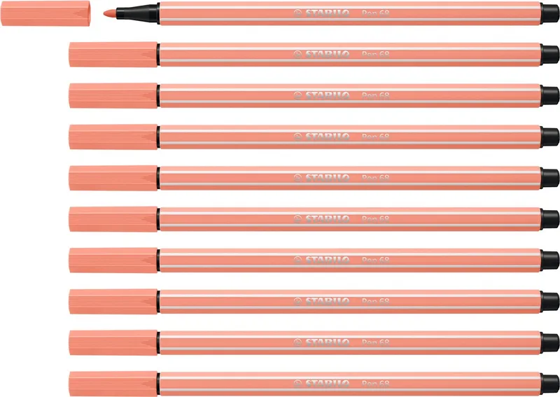 Pen 68 - Premium Viltstift - Doos 10 stuks van Stabilo in Apricot – productfoto