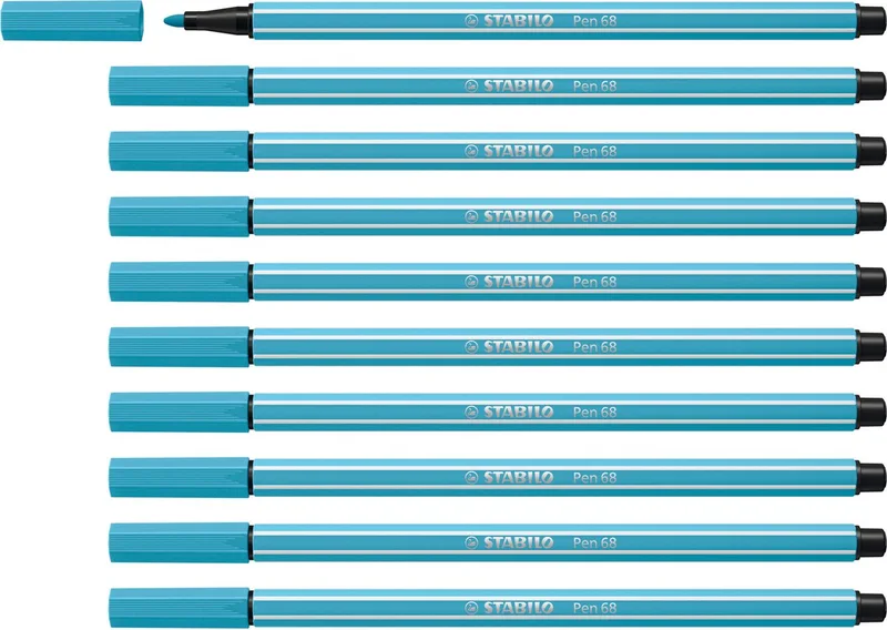 Pen 68 - Premium Viltstift - Doos 10 stuks by Stabilo in Azuur Blauw – product photo