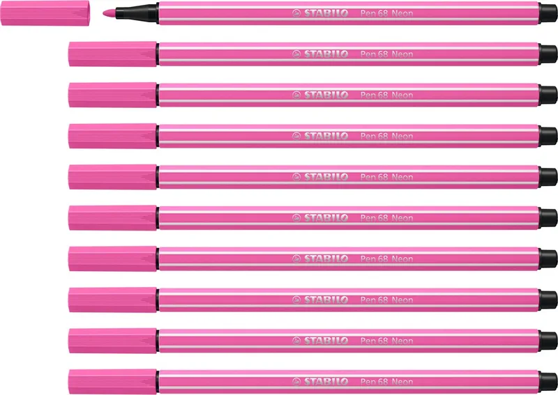 Pen 68 - Premium Viltstift - Doos 10 stuks by Stabilo in Neon roze – product photo