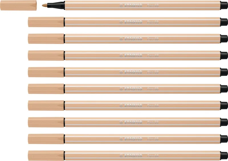 Pen 68 - Premium Viltstift - Doos 10 stuks by Stabilo in Nude – product photo