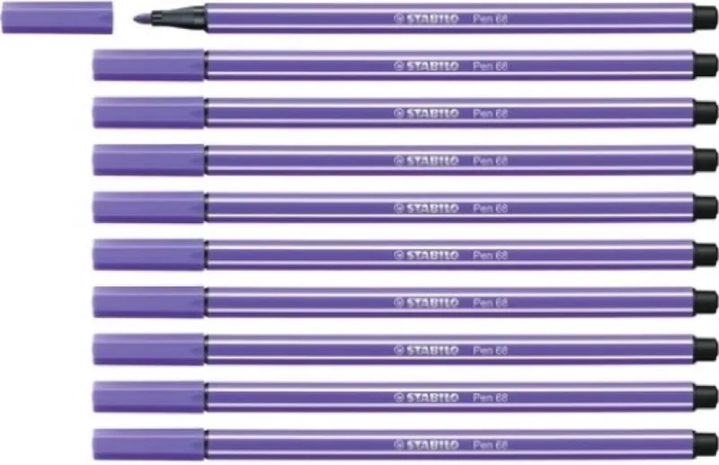 Pen 68 - Premium Viltstift - Doos 10 stuks de Stabilo en Violet – photo produit
