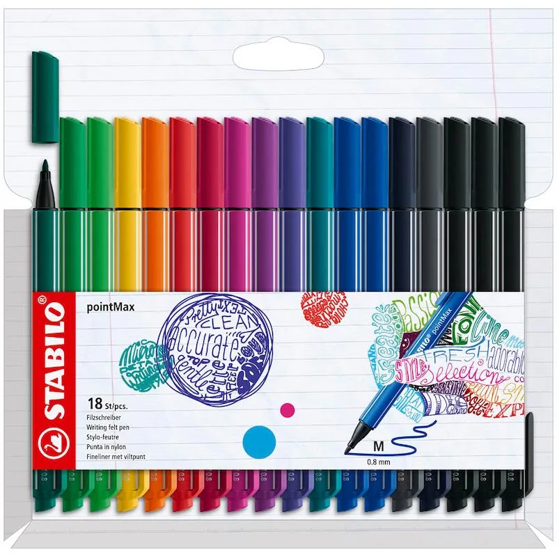 pointMax Filzstift 0.8 mm, Farbe Gehäuse: farbsortiert by Stabilo – product photo