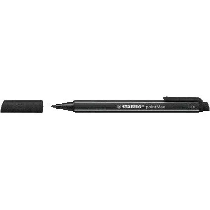 pointMax, hardtip fineliner 0.8 mm, zwart, per stuk van Stabilo – productfoto