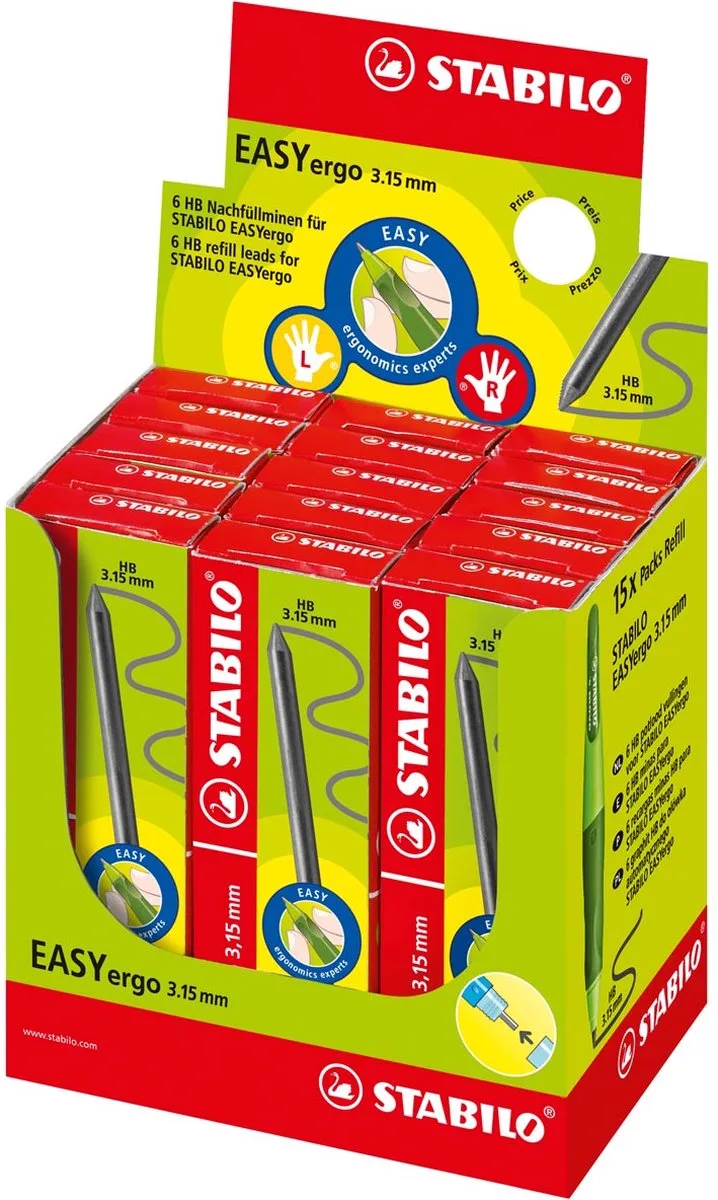 Potloodstift STABILO Easyergo 7890/6 HB 3.15mm doos à 6 stuks fra Stabilo i Grå – produktbillede