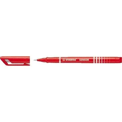 SENSOR, Fineliner, Fijn 0.3 mm, Met Meeverende Schrijfpunt, doos 10 stuks, rood van Stabilo – productfoto