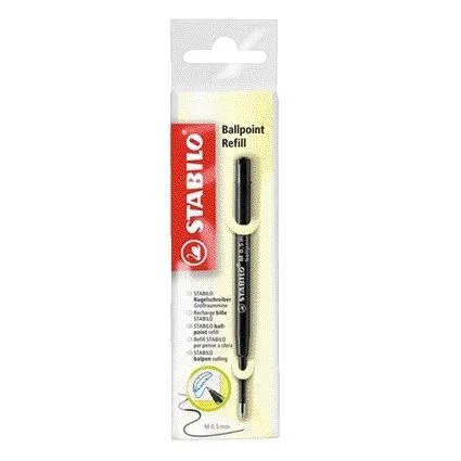 standaard balpen navulling 0.5 mm, doos 10 stuks, zwart by Stabilo – product photo