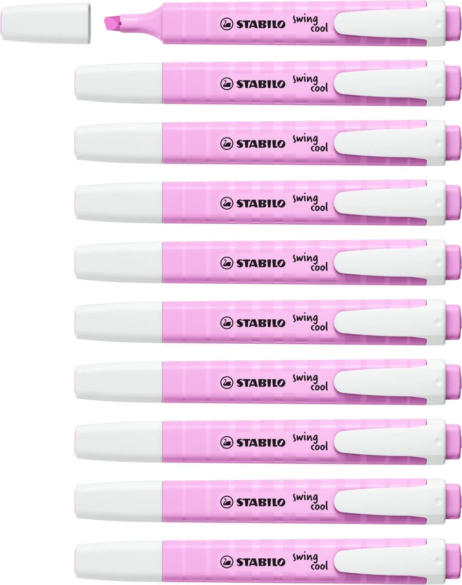 swing cool - Markeerstift - Perfect Voor Onderweg - Pastel - Bevroren - Doos 10 stuks van Stabilo in Fuchsia – productfoto