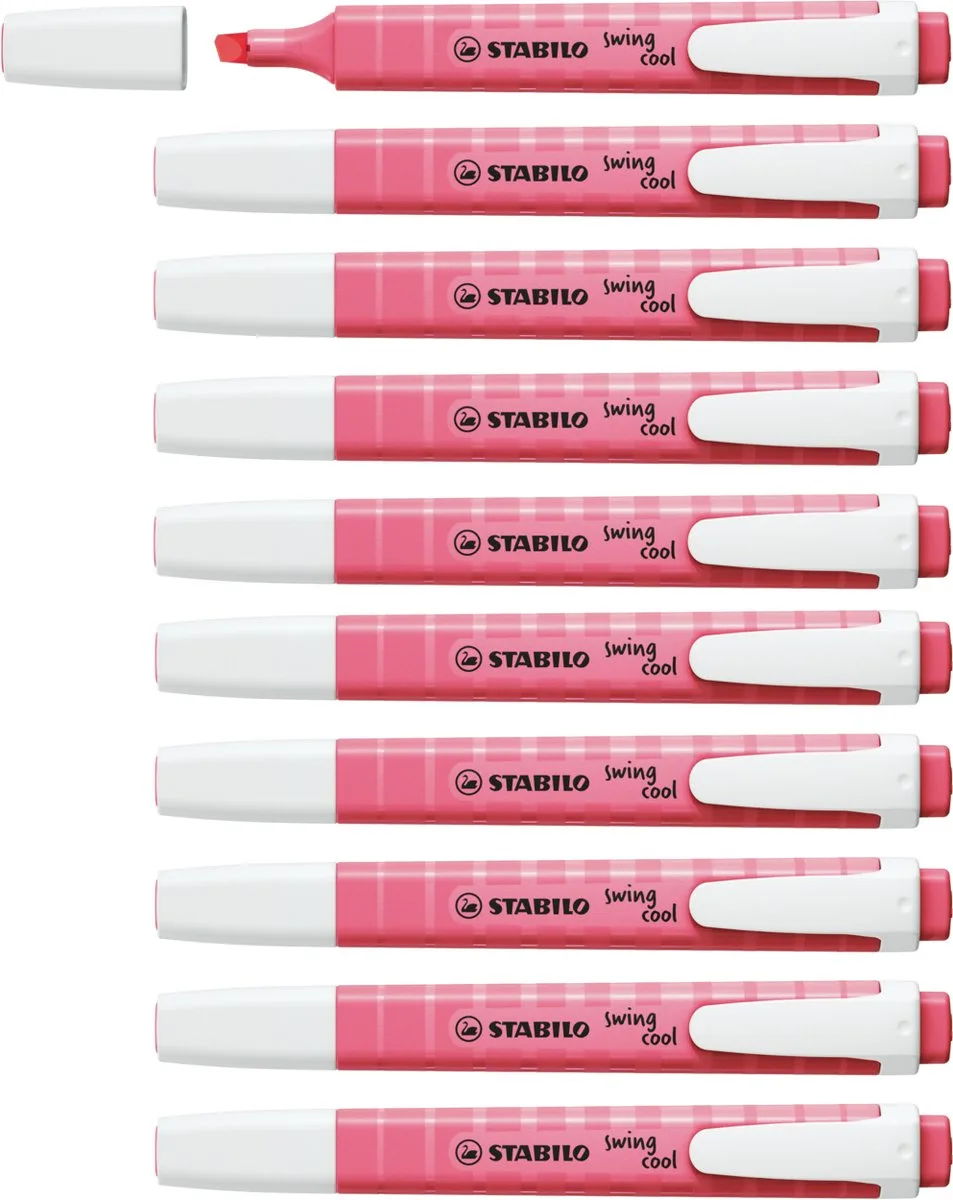 swing cool - Markeerstift - Perfect Voor Onderweg - Pastel - Doos 10 stuks by Stabilo in Kersenbloesem Roze – product photo