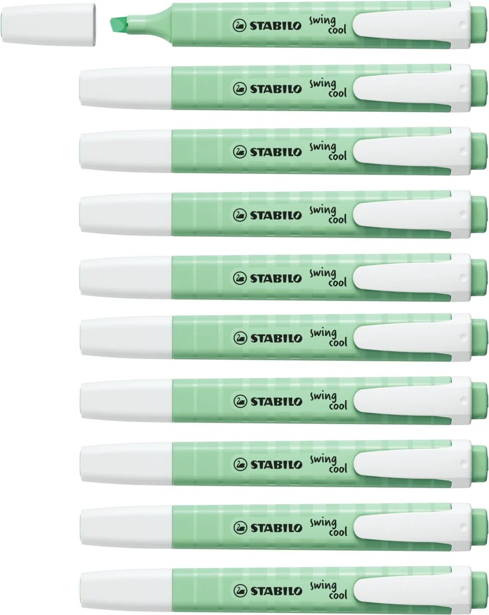 swing cool - Markeerstift - Perfect Voor Onderweg - Pastel - Doos 10 stuks från Stabilo i Vleugje Mint – produktbild
