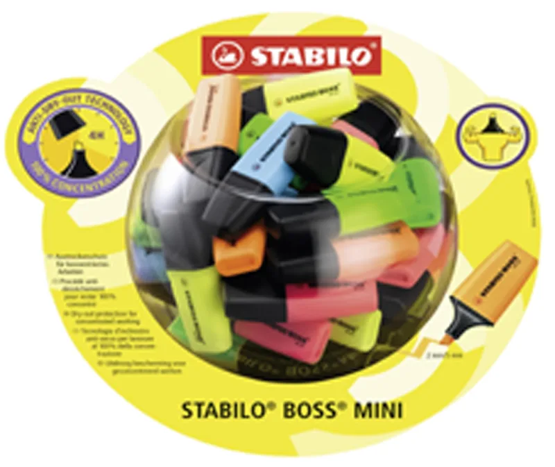 Textmarker BOSS MINI, 50er Bobonglas van Stabilo – productfoto