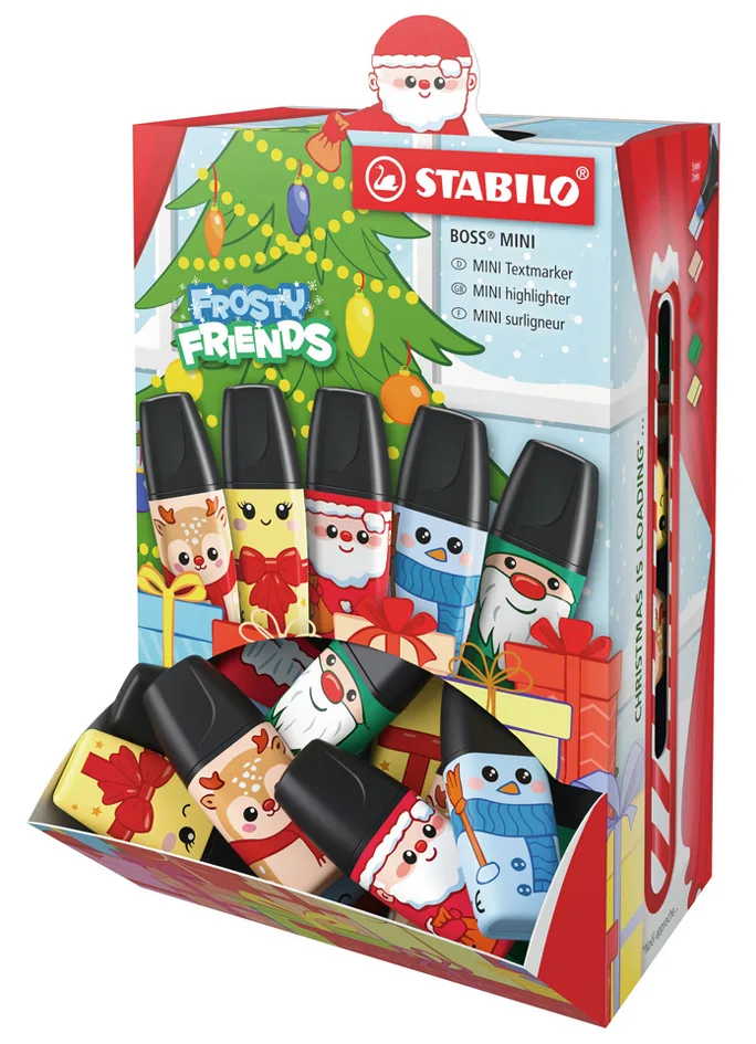 Textmarker BOSS MINI Frosty Friends, 50er Display von Stabilo – Produktfoto
