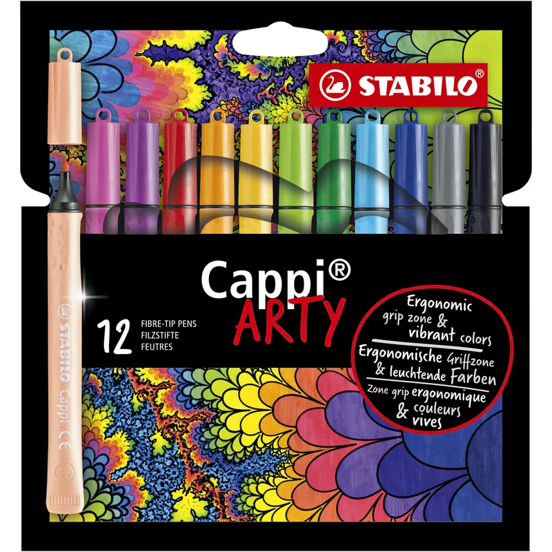 Viltstift stabilo cappi 168/12 arty m 12st assorti | 6 stuks by Stabilo – product photo