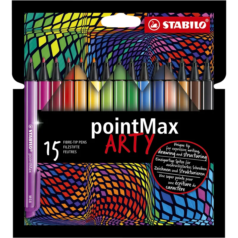 Viltstift stabilo pointmax 488/15 arty m 15st ass | 6 stuks de Stabilo – photo produit