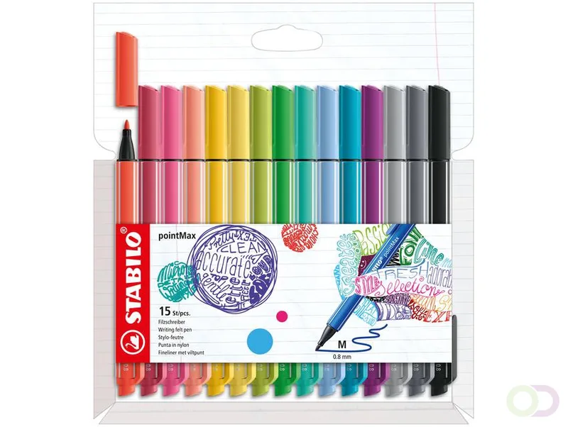Viltstift STABILO pointMax 488/15 medium assorti etui ?? 15 stuks by Stabilo – product photo