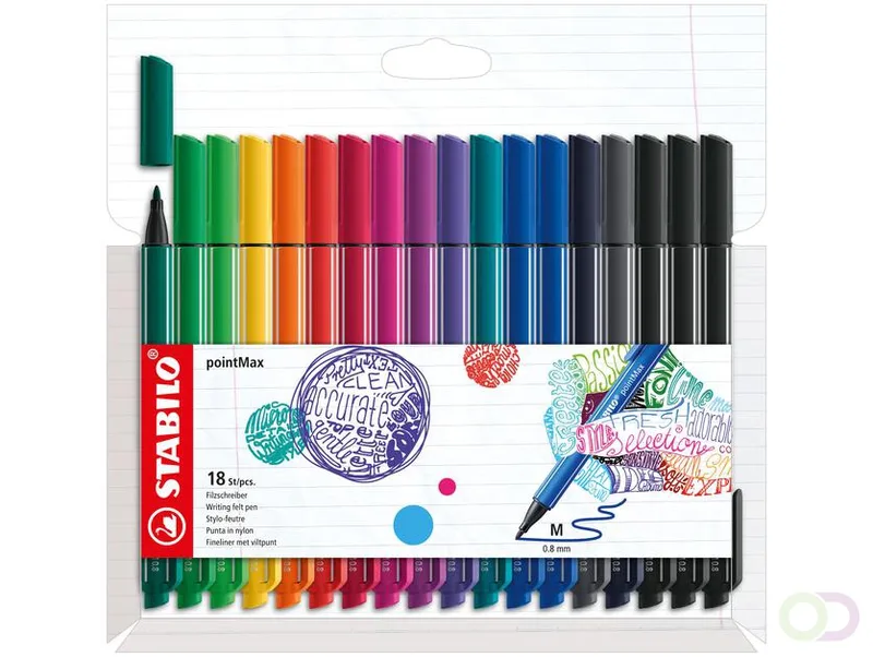 Viltstift STABILO pointMax 488/18 medium assorti etui ?? 18 stuks by Stabilo – product photo
