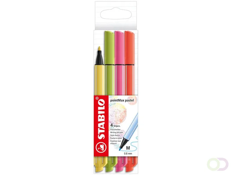 Viltstift STABILO pointMax 488/4 medium assorti pastel etui ?? 4 stuks by Stabilo – product photo
