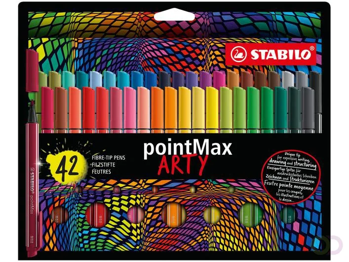 Viltstift STABILO pointMax 488/42 Arty medium assorti etui ?? 42 stuks by Stabilo – product photo