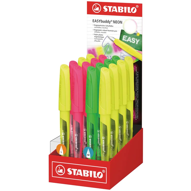 Vulpen stabilo easybuddy l en m neon ass | 16 stuks by Stabilo – product photo