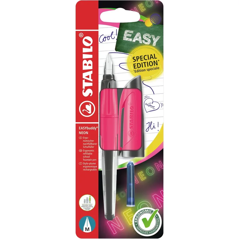 Vulpen stabilo easybuddy m neon roze blister à 1st | 5 stuks van Stabilo – productfoto