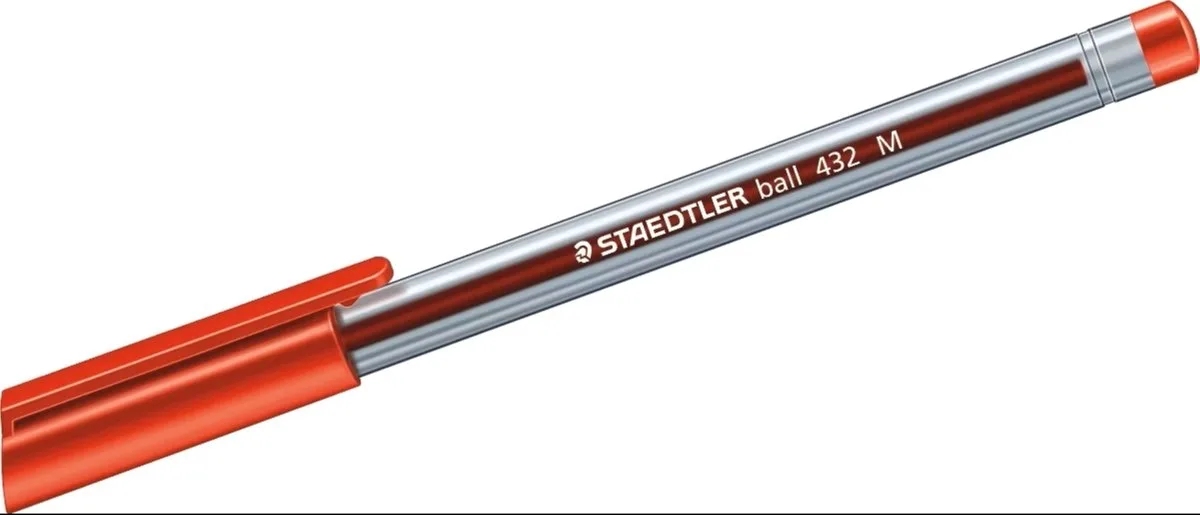 balpen doos van 10 st - M fra Staedtler i Rød – produktbillede