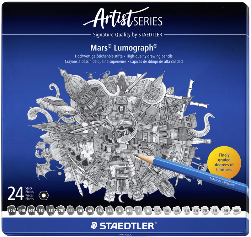 Bleistift Mars Lumograph, 24er Metalletui de Staedtler – photo produit