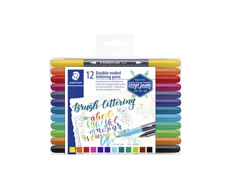 Brushpen Staedtler 3004 lettering duo 0.5-6mm blister à 12st ass van Staedtler – productfoto 1 van 2