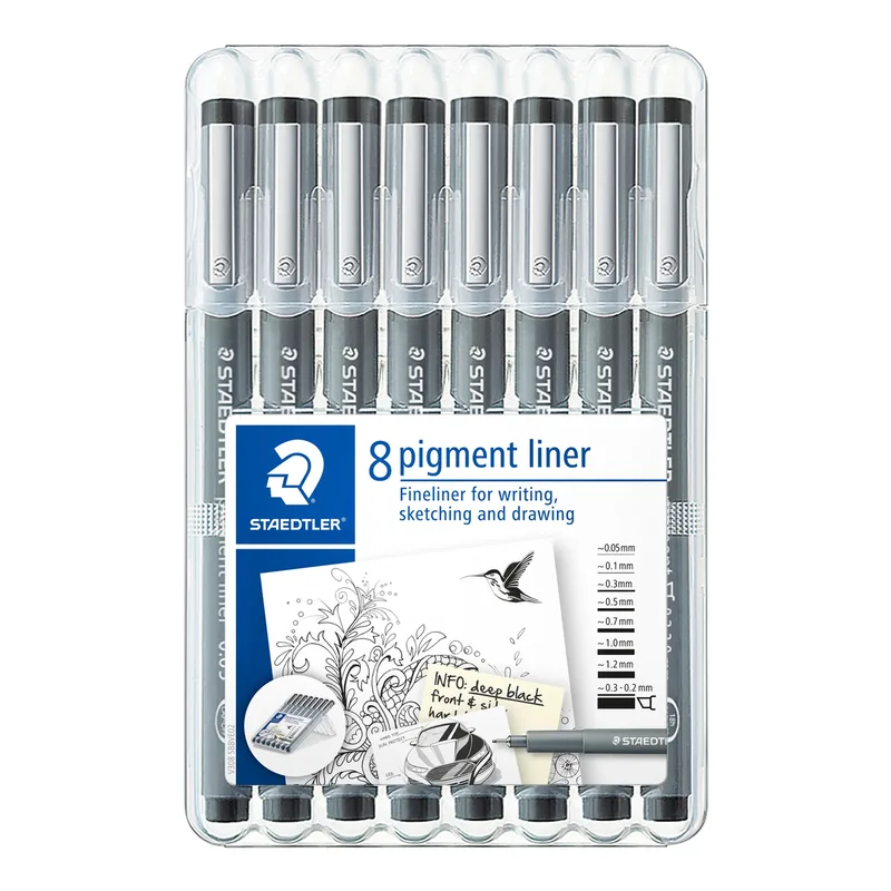 Fineliner staedtler pigment 308 8 st ass | 10 stuks by Staedtler – product photo