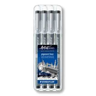 Fineliner Staedtler Pigment 308 zwart set 4 stuks de Staedtler – photo produit 1 sur 2