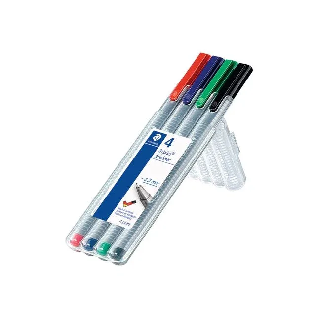 Fineliner staedtler triplus 334 0.3mm ass 4st | 10 stuks van Staedtler – productfoto