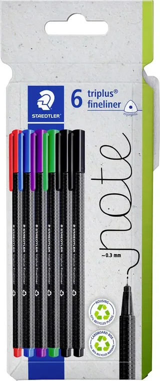 Fineliner triplus rPP, 6 Stück von Staedtler – Produktfoto 1 von 2