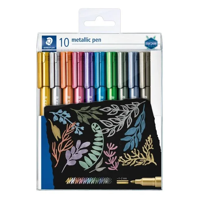 Gelpen staedtler metallic etui à 10 kleuren | 10 stuks by Staedtler – product photo