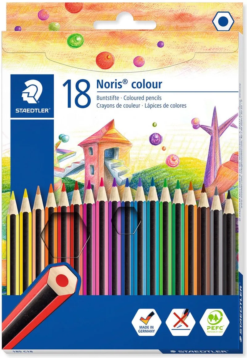 Kleurpotloden Noris 17,5 Cm Hout/grafiet 18 Stuks von Staedtler in Mehrfarbig – Produktfoto