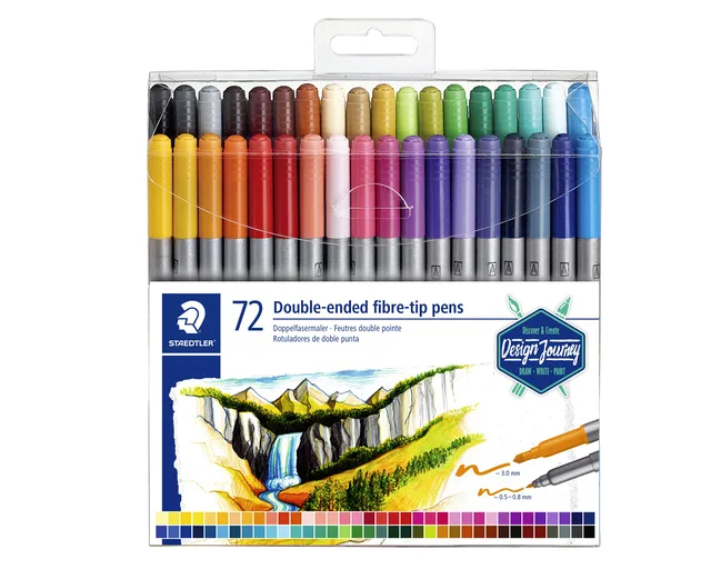 Kleurstift Staedtler 3200 dubbele punt fijn en ultrafijn etui à 72 ass van Staedtler – productfoto