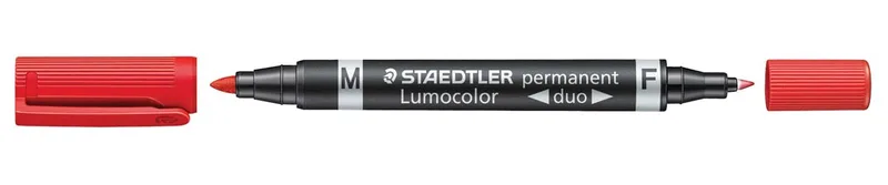 Lumocolor Duo 348, permanent marker, rood by Staedtler – product photo