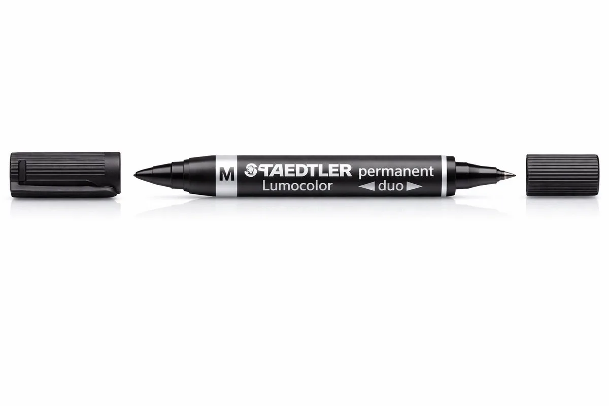 Lumocolor Duo - Permanent Marker - Medium - Ronde Punt - 6 stuks by Staedtler in Black – product photo