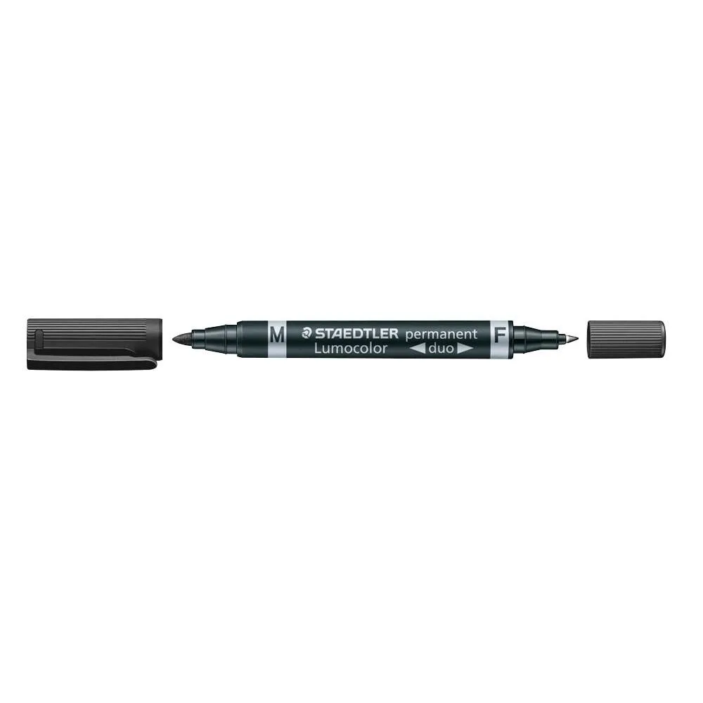Lumocolor duo Permanentmarker schwarz 0,6 - 1,5 mm - 10 Stück de Staedtler – photo produit