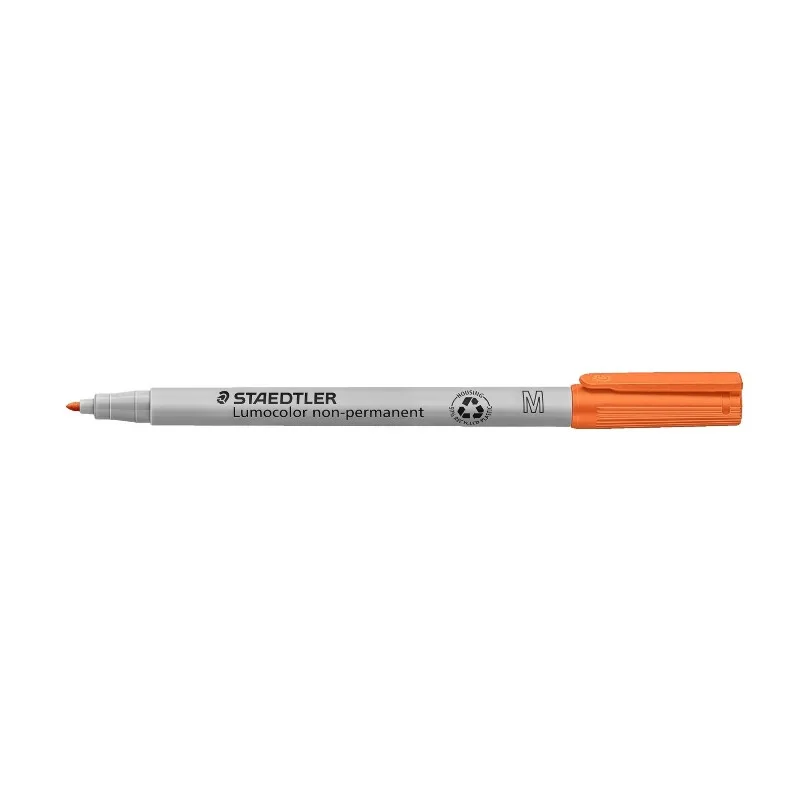 Lumocolor nicht permanenter Marker M Orange - synthetische Spitze M=Mittel 1,0 mm van Staedtler – productfoto