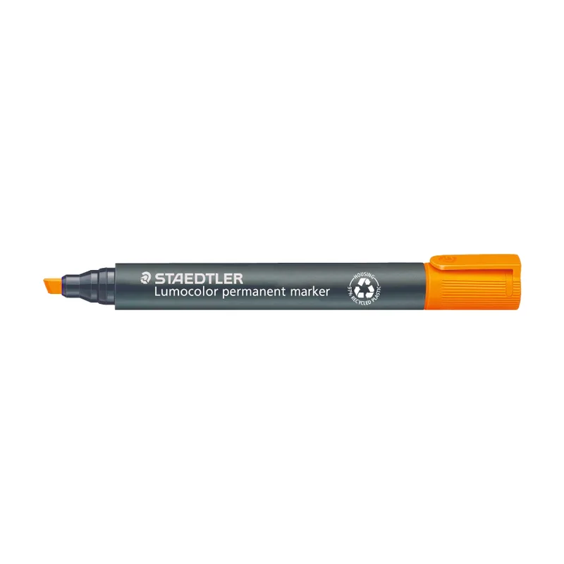 Lumocolor Permanentmarker Orange - universeller Permanentmarker mit 2-5 mm Keilspitze aus Kunstfaser van Staedtler – productfoto